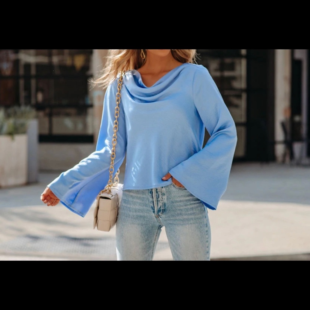 Satin cowl neck blouse